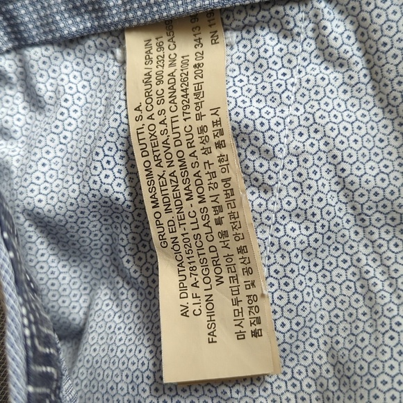 Massimo Dutti Men's Calidad Blue Textured Casual Fit Pants Size 38/34 - Picture 9 of 12